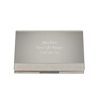 Personalized Gunmetal Gray Business Card Case - Things Engraved