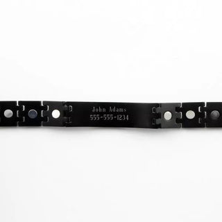 Personalized Medical Black Stainless Steel Men's Bracelet - Things Engraved