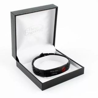 Personalized Medical Black Stainless Steel Men's Bracelet - Things Engraved