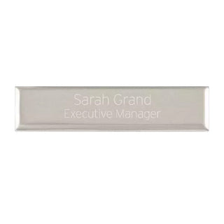 Personalized Name Plate Bevelled Stainless Steel 2 5/8 X 5/8 - Things Engraved