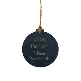Slate Round Ornament - Things Engraved