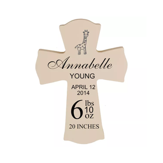 Wall Art - White Hanging Cross - Things Engraved