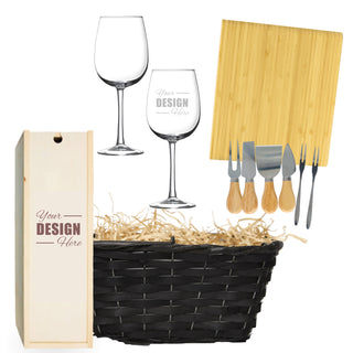 Wine & Cheese Basket | Small - Things Engraved