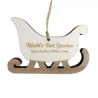 Wooden Sleigh Ornament - Things Engraved
