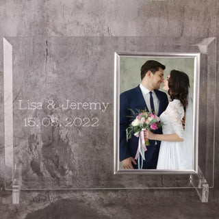 Standing Clear Glass Picture Frame - Things Engraved