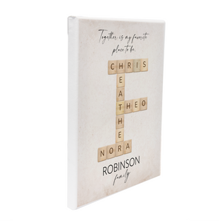 Personalized Family Word Puzzle Canvas 8x10 | Custom Photo & Name Wall Art | Upload Names, Photo, or Message