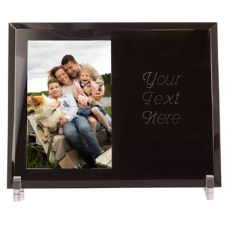 Customizable Black Glass Picture Frame - Things Engraved