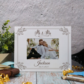 Mr and Mrs Custom Engraved MDF Photo Frame - Things Engraved