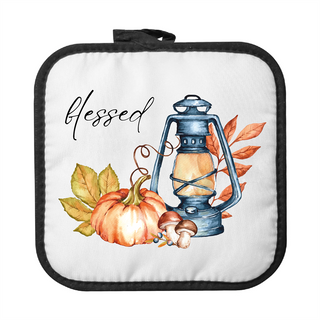 Personalized Blessed Pot Holder – Custom Printed Autumn Kitchen Gift Things Engraved