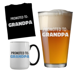 Promoted to Dad Shirt, Pint, and Mug Bundle - Things Engraved
