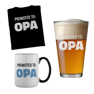 Promoted to Dad Shirt, Pint, and Mug Bundle - Things Engraved