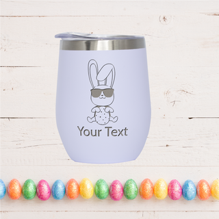 Easter Bunny with Egg Wine Swig WHT - Things Engraved