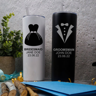 Wedding Dress and Tuxedo Customized Tumbler Set - Things Engraved