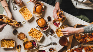 family eating fast food