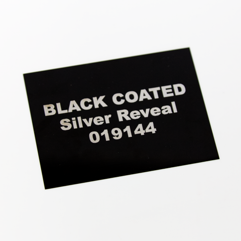 Custom Cut Black Coated Engraved Silver Plate - Things Engraved