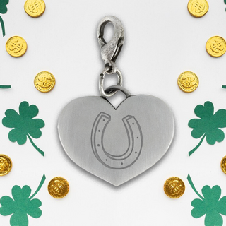 Celtic horseshoe Heart Pewtertone Charm for St Patrick's Day