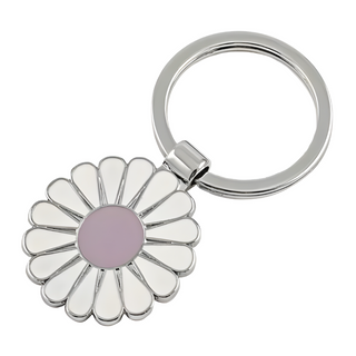 White Daisy Keychain