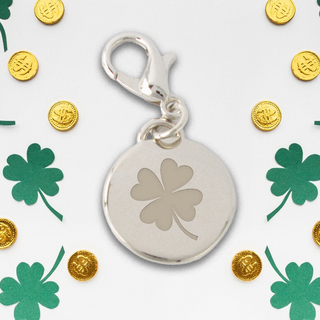 Lucky Clover Small Silver Charm with Engraving