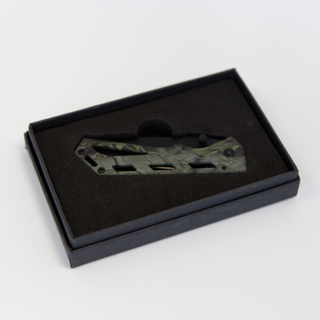 Custom Engraved Pocket Knife Camo Handle Blue & Green Things Engraved