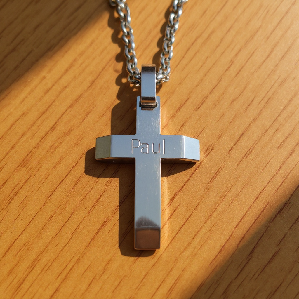 Angled Cross with Chain – Things Engraved