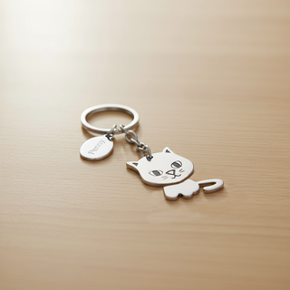 Cat Keychain with Custom Engraving Things Engraved