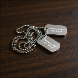 Boys Stainless Steel Dog Tags with Chain