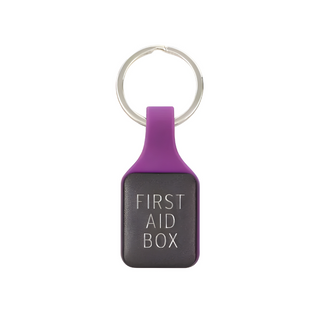 Engravable Purple and Black Keychain