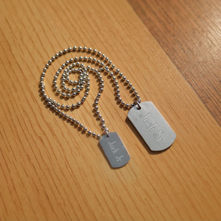Father and Son Engraved Dog Tag Set