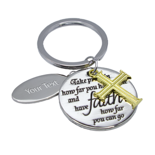 Faith Keychain with Custom Engraving | Round