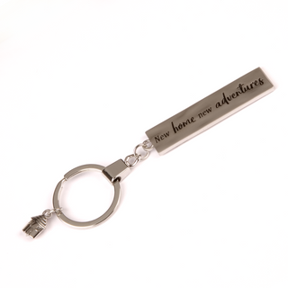 New Home, New Adventures Pewter Keychain