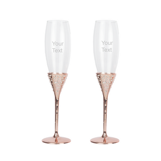 Rose Gold Champagne Flute Set