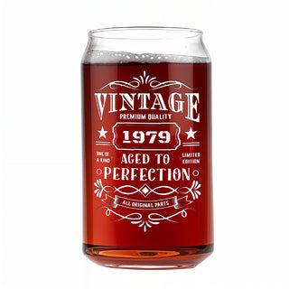 Vintage Birthday Beer Glass