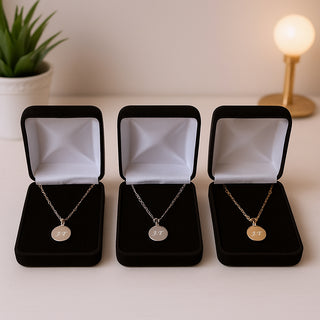 Monogram Round Pendant Necklace Gold | Silver | Rose Gold