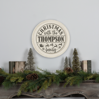 Family Christmas Round Wall Art