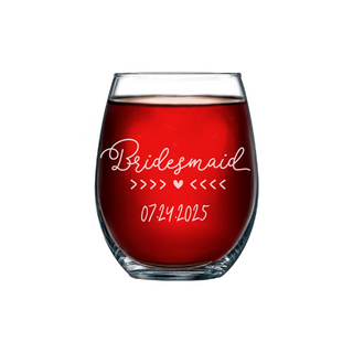 The Bridesmaids Stemless Wine Glass 15 oz