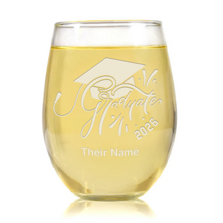 Graduate 2026 Stemless Wine Glass Things Engraved