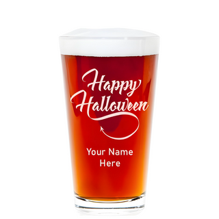 Chope à bière personnalisée gravée « Joyeux Halloween »