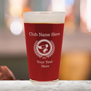 Custom Engraved Hockey Club Classic Beer Pint 16 oz