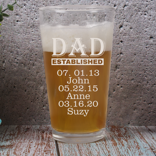 Established Dad Classic Beer Pint 16 oz