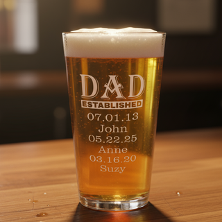 Established Dad Classic Beer Pint 16 oz Things Engraved
