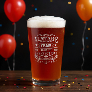 Verre à bière d'anniversaire vintage