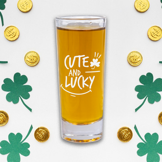 Cute and Lucky Tall 2.5 oz Shot Glass