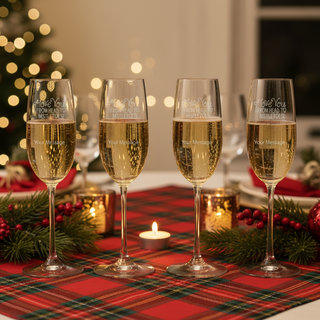 From Head to Mistletoes Christmas Champagne Flutes -Set of 4 Things Engraved