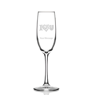 I Love U Champagne Flute 8 oz