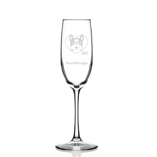 Dog in Heart Champagne Flute 8 oz