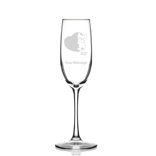 Dog on Heart Champagne Flute 8 oz