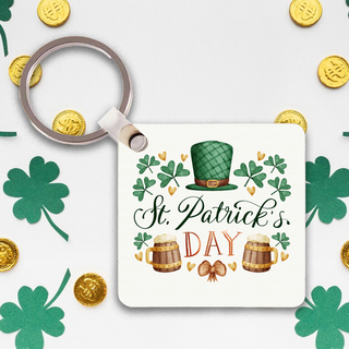 Happy St Patrick Day Keychain Square