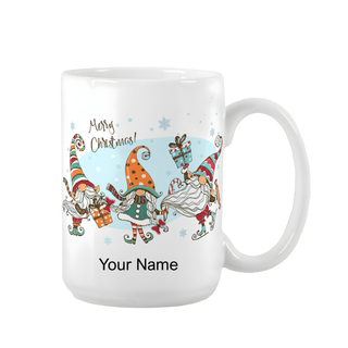 Merry Christmas Gnomes Ceramic Mug 15 oz