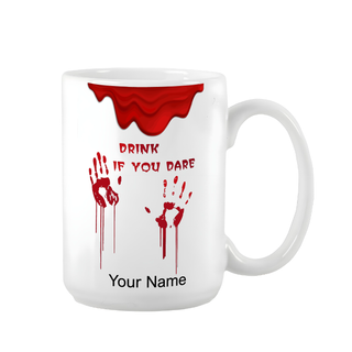 Drink if you Dare Ceramic Halloween Mug 15 oz