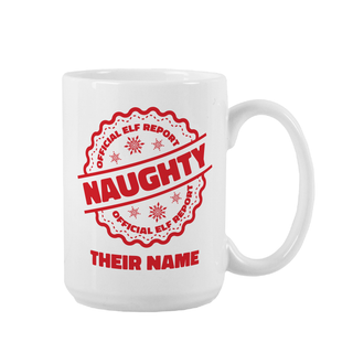 Tasse en céramique « Naughty or Nice » de 15 oz